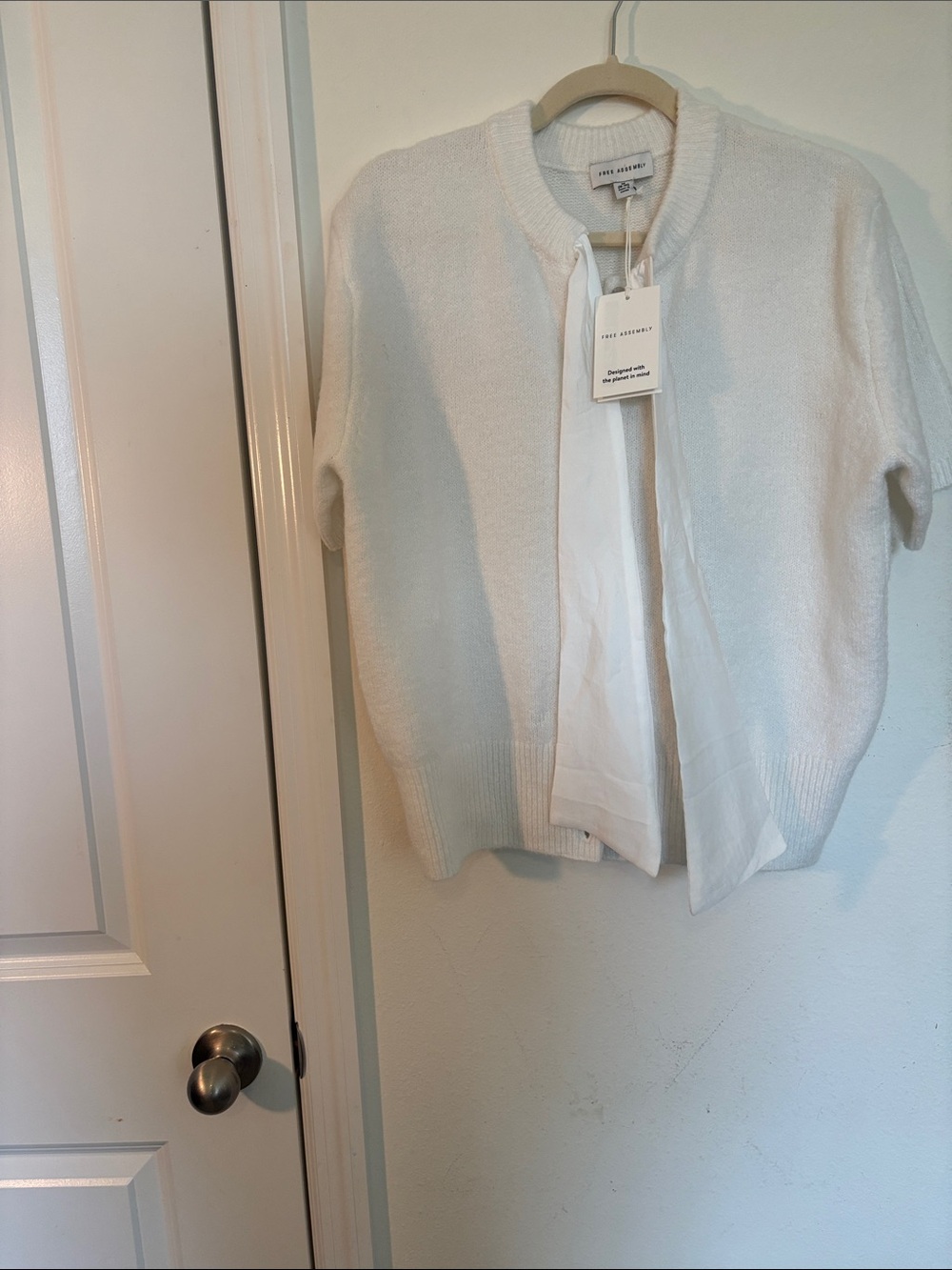 Free Assembly Cream Open-Front Knit Cardigan